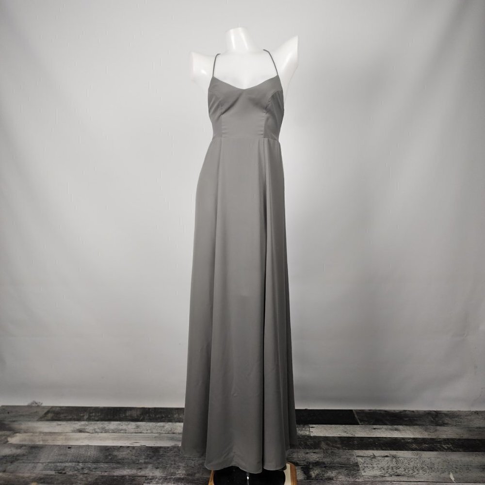 Show Me Your MUMU Grey Chiffon Long Gown Size S